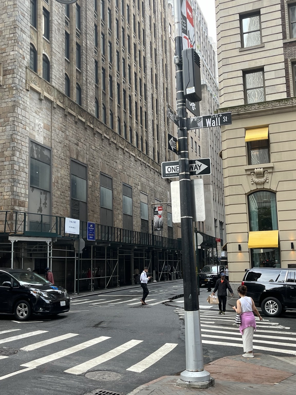 A New York City street framed by tall buildings